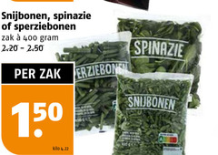  sperziebonen snijbonen spinazie 150 400 zak kilo 