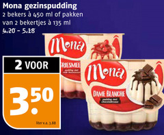  2 350 450 mona gezinspudding bekers ml pakken bekertjes dame blanche chocolades liter v.a. 