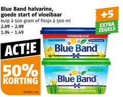  blue band margarine 50 500 halvarine start vloeibaar kuip flesje ml liter 5 zegels 
