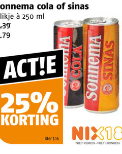  sonnema mixdrank 18 25 250 cola sinas blikje ml liter roken drinken 