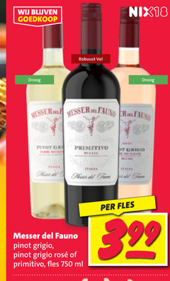  rode wijn witte 750 droog robuust nix18 pinot michels primitivo grigio rosee fles ml 
