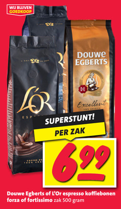  douwe egberts l or koffiebonen 99 100 500 excellent zak espresso forza fortissimo 