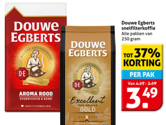  douwe egberts koffie 100 250 meester joure branders snelfilterkoffie pakken pak aroma rood evenwichtig rond snelfiltermaling d.e excellent arabica gold rijk complex 