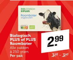  roomboter 250 biologisch ongezouten pakken pak 