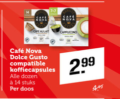  cafe nova dolce gusto capsules 14 mcafee and cappuccino compatible koffiecapsules dozen stuks doos 