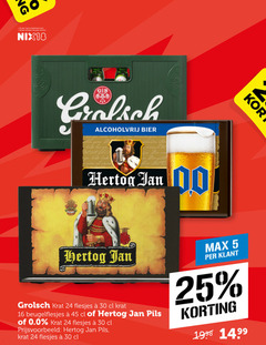  hertog jan grolsch krat bier 5 6 16 18 24 25 30 45 1615 1998 jaar legitimatie alcohol nix18 b alcoholvrij yo terry arme elves stout le kort beugelflesjes pils 0.0 