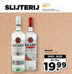  bacardi rum 1 15 18 25 32 slijterij jaar legitimatie alcohol nix18 winkels carta blanca razz white crafted for intense flavour infused character authentic establecido santiago cuba empresa la familia imported from puerto rico flessen liter fles 