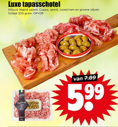  300 luxe tapasschotel inhoud napoli salami coppa speck ham groene olijven schaal party amoretti 