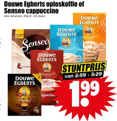  douwe egberts senseo koffiepads oploskoffie 8 25 cappuccino pak stuks nouveau verwenkoffie cafe gourmand latte caramel 19 espresso strong intense sachets 