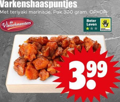  300 varkenshaaspuntjes teriyaki marinade pak vleeschmeesters beter leven 3.99 