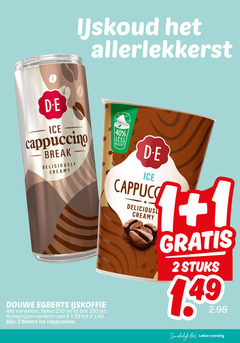  douwe egberts ijskoffie 1 2 40 250 ijskoud allerlekkerst ice cappuccino break creamy beker ml blik varieeren bekers less plastic stuks eten 