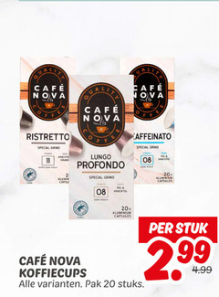  cafe nova koffiecups 2 11 20 mcafee ristretto grind lungo profondo aluminium dark 20x capsules stuk pak stuks 