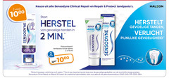  2 5 10 sensodyne repair protect herstel start gevoelige tanden min active white tandpasta ml herstelt verlicht pijnlijke gevoeligheid klinisch bewezen verlichting weken beschermende laag gedeeltes tand 2x poetsen medische hulpmiddelen lees gebruik 