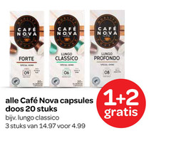  cafe nova koffiecups 1 2 3 8 10 20 mcafee lungo forte classico profondo 06 capsules doos stuks 