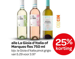  rose witte wijn 25 750 la gioia marques fles ml pinot grigio 