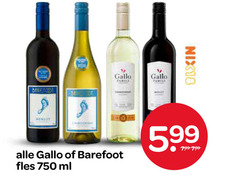  witte wijn rode 750 gallo family nix18 barefoot fles ml 