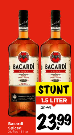  13 bacardi spiced spirit drink establecido xl fles 1 5 liter 
