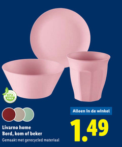  free livarno home bord kom beker gemaakt gerecycled materiaal 