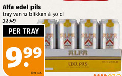  alfa blikjes bier 12 50 edel pils tray blikken liter 