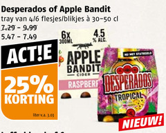  desperados apple bandit appelcider speciaalbieren 25 tray 4 6 blikjes 6x 300ml cider liter v.a. tropical 