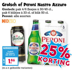  grolsch blikjes bier 6 25 33 50 500 peroni nastro pak 4 30 45 blik soorten nix18 kanon ml 