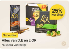  douwe egberts l or koffiebonen oploskoffie koffie ijskoffie koffiepads koffiecups 25 espresso capsules aluminium elegante d.e mcafee 