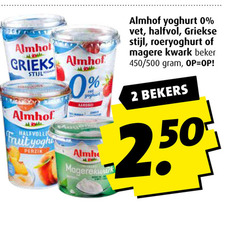  2 almhof grieks stijl halfvolle fruit yoghurt perzik vet halfvol griekse roeryoghurt kwark beker 450 500 bekers 
