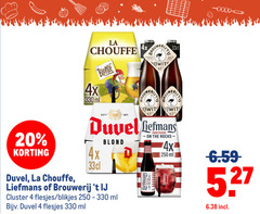  la chouffe duvel liefmans brouwerij t ij speciaalbieren 4 20 250 330 blonde 4x ml brasserie brouwer 6 5 blond cluster blikjes 