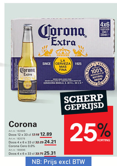  corona speciaalbieren 4 6 12 25 33 100 ingredienten natuurlijke cerveceria bottles bouteilles flessen since la cerveza brewed under from licentie water maize doos 0.0 scherp geprijsd 
