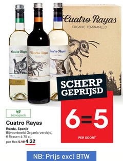  witte wijn rode 5 6 organic tempranillo rueda castilla scherp geprijsd biologisch spanje flessen fles 