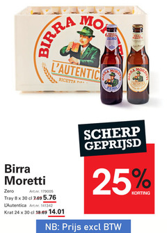  birra moretti krat bier 8 24 25 30 ricetta zero moret tray scherp geprijsd 
