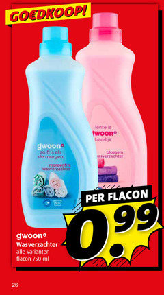  26 30 750 gwoon fris morgenfris wasverzachter flacon ml lente bloesem 