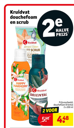  1 2 200 kruidvat douchefoam scrub halve limited edition scrubcreme fine happy harmony douche mousse orange blossom romig oriental men ceder musk cedre ml 