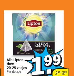  lipton thee 20 russian earl grey zakjes doosje 