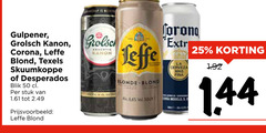  corona grolsch leffe speciaalbieren blikjes bier 25 50 melton kanon gulpener blond texels skuumkoppe desperados blik stuk blonde 6 vel la cerveza 