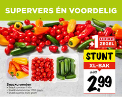  1 500 700 supervers snackgroenten snacktomaten kilo snackkomkommer snackpaprika leifheit zegel xl bak 