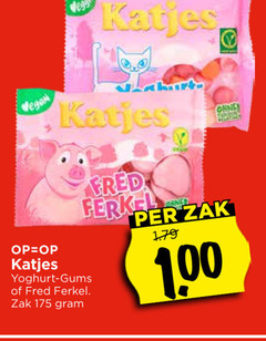  veggie katjes fred yoghurt gums zak 1 00 