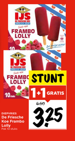  1 10 ijs friesche koe framboos lolly enige diepvries pak stuks 