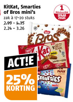  1 17 25 kitkat smarties bros kitchenaid zak stuks spaar zegel kat kids school mini breaks paper 