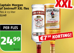 750 1864 smirnoff xxl fles captain morgan liter vodka spiced gold 