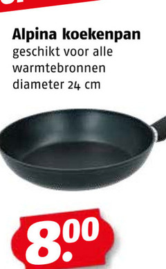  24 alpina koekenpan warmtebronnen diameter cm 
