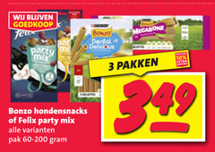  3 7 10 party mix bonzo dental pakken hondensnacks felix pak 60-200 