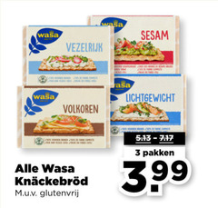  3 wasa vezelrijk volkoren sesam from aa lichtgewicht pakken 3.99 glutenvrij 