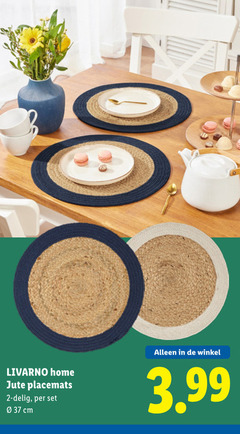  2 livarno home jute placemats delig cm 3.99 