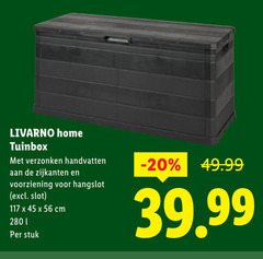  45 livarno home tuinbox handvatten zijkanten voorziening hangslot slot cm stuk 