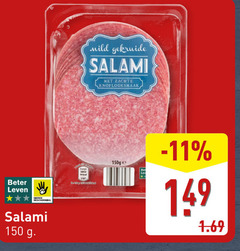  150 beter leven dieren bescherming salami wild gekruide zachte knoflooksmaak 