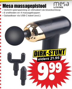  4 mesa living verlicht spierspanning stimuleert bloedsomloop snelheden massagekoppen oplaadbaar usb kabel elders 