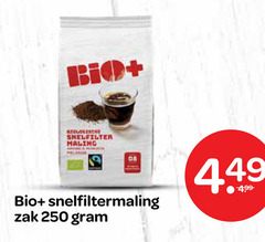  bio plus koffie 250 maling melange snelfiltermaling zak 