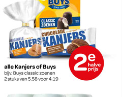  2 buys originele classic zoenen 12x chocolade kanjers stuks halve 2e 