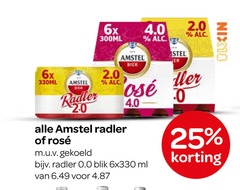  amstel radler bier 25 6x 330ml 2.0 300ml rosee stel 0.0 blik ml 